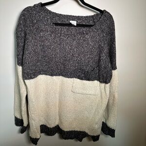 Chic Soul Charcoal Cream Sweater
